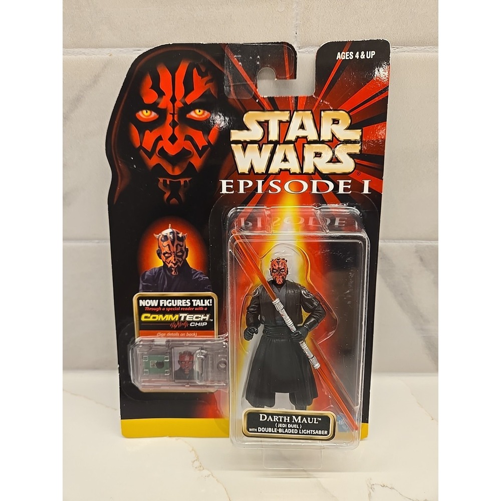 NEW 1998 Hasbro Star Wars Darth Maul Action Figure Episode 1 Commtech Chip